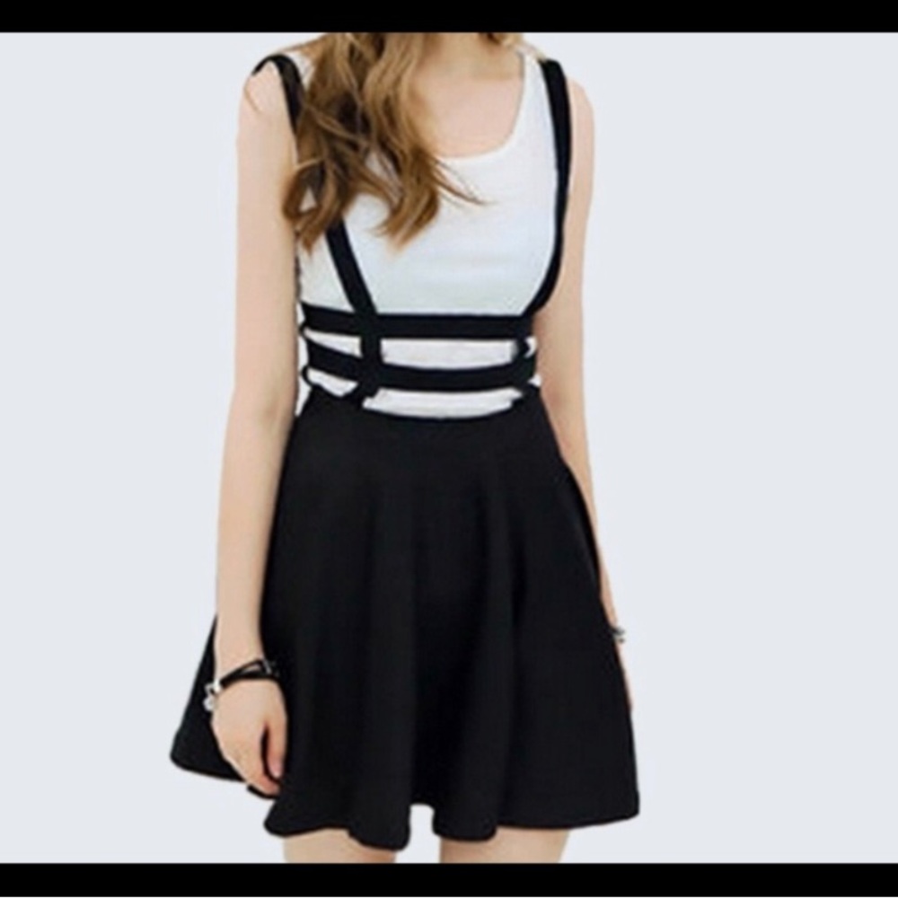 Suspenders Skater Skirt Dress